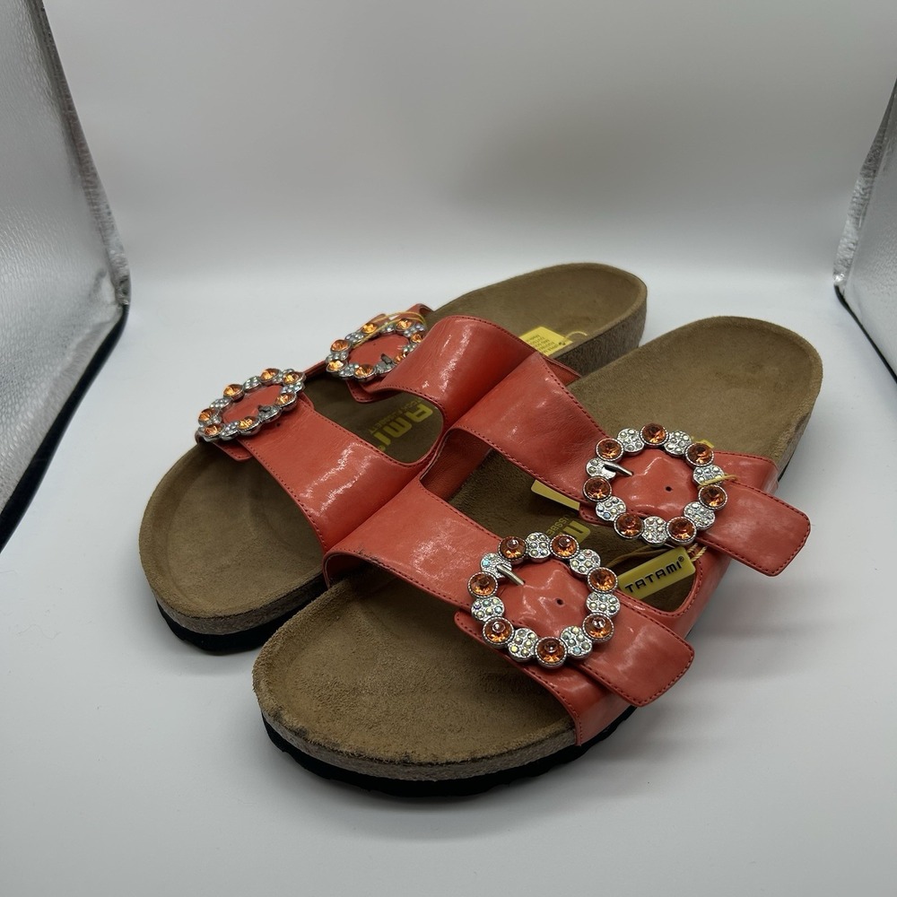 Birkenstock Tatami Women's 42 US 10.5 Patent Leather Red Rhinestone Embellished
